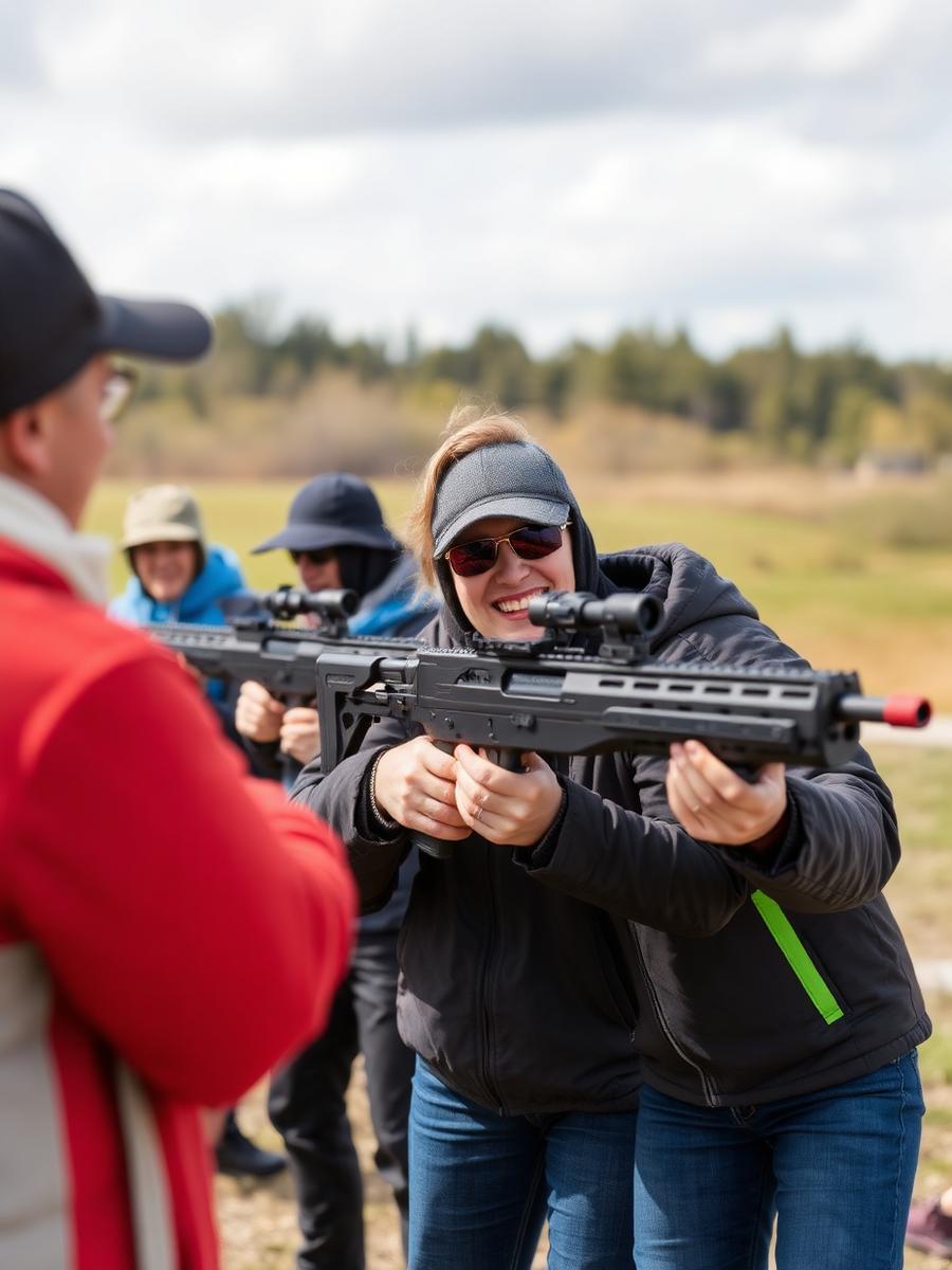 Účastníci firemného eventu skúšajú laserový biatlon