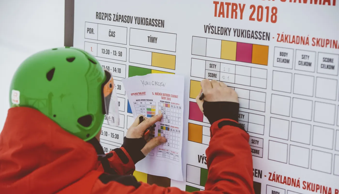 Zapisovanie výsledkov zimných tímových súťaží